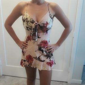 Cotton Candy LA Peekaboo Front Tie Floral Dress